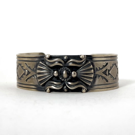 NAVAJO SILVER BRACELET by DELBERT GORDON