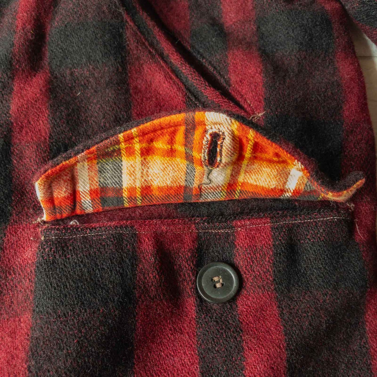 SE.WOODS BUFFALO CHECK WOOL HUNTING JACKET 40'S VINTAGE