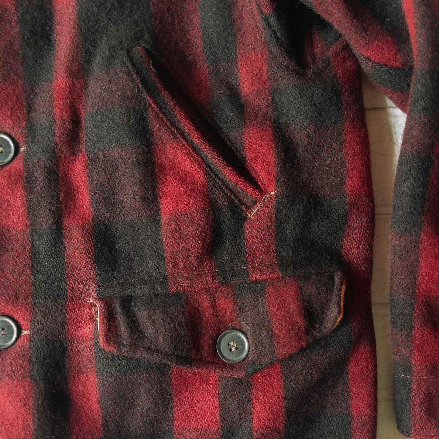 SE.WOODS BUFFALO CHECK WOOL HUNTING JACKET 40'S VINTAGE