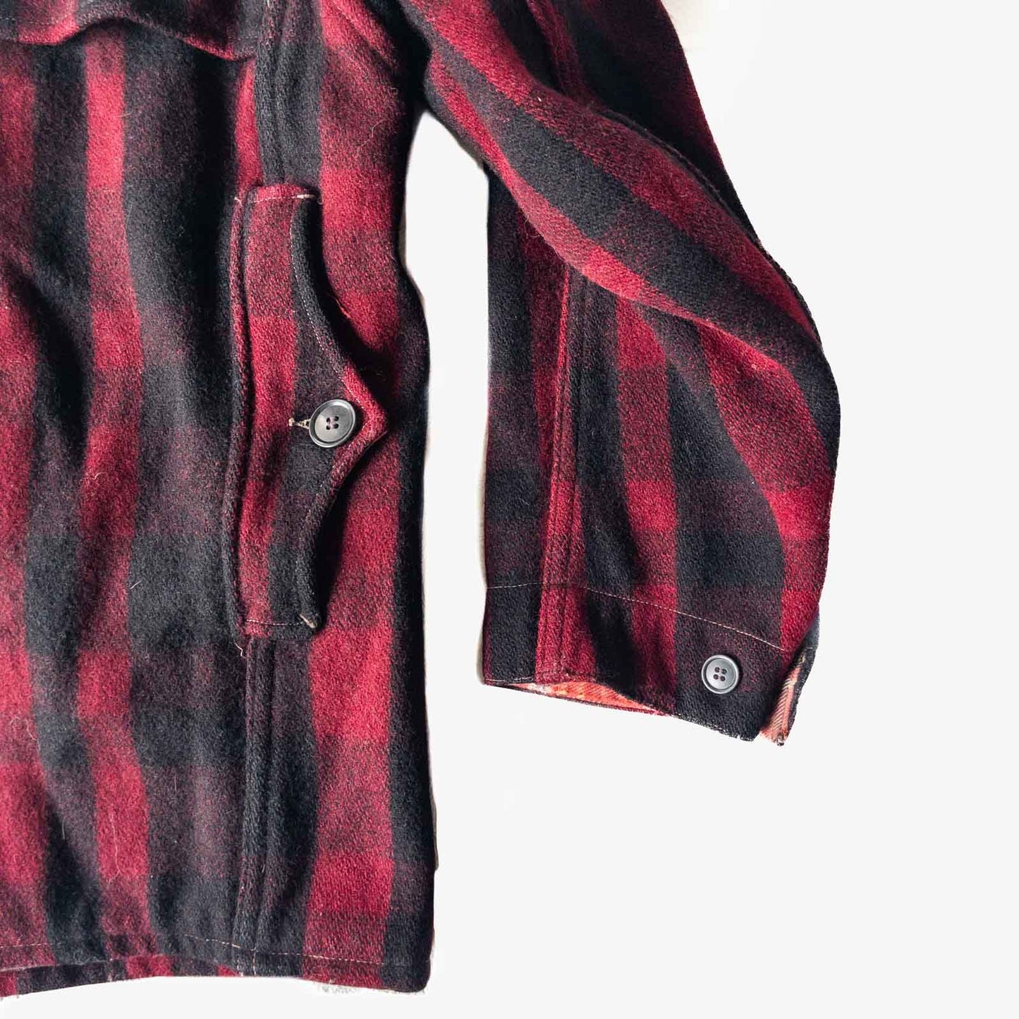 SE.WOODS BUFFALO CHECK WOOL HUNTING JACKET 40'S VINTAGE