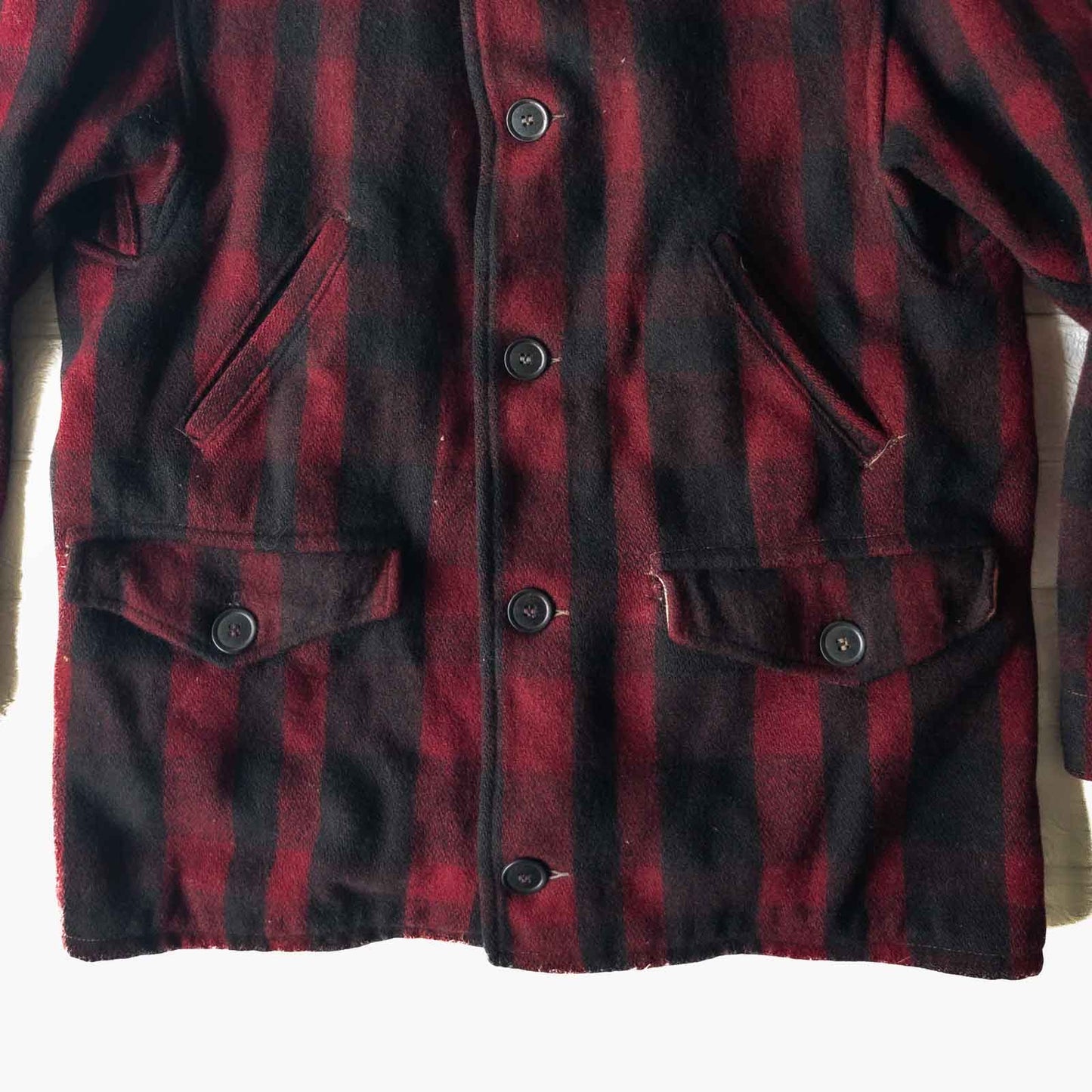 SE.WOODS BUFFALO CHECK WOOL HUNTING JACKET 40'S VINTAGE