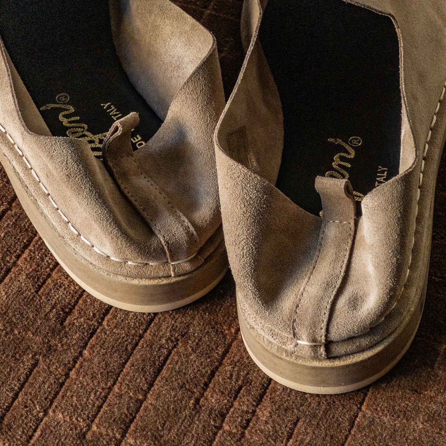 SOUGEN®×WANDERE LUCAS SUEDE LEATHER SLIP-ON SHOES