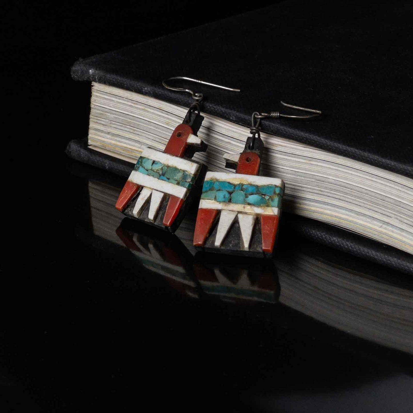 SANTO DOMINGO BATTERY BIRD EARRINGS THUNDERBIRD 1930'S