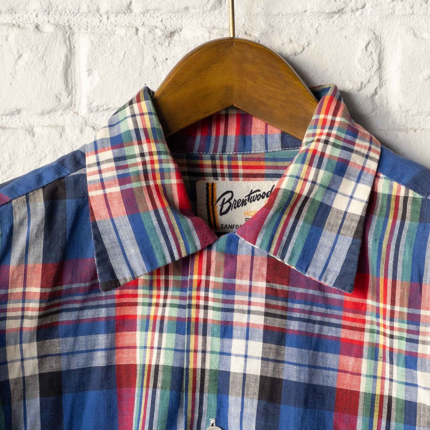 BRENTWOOD MADRAS CHECK SHORT SLEEVE SHIRTS 50'S VINTAGE