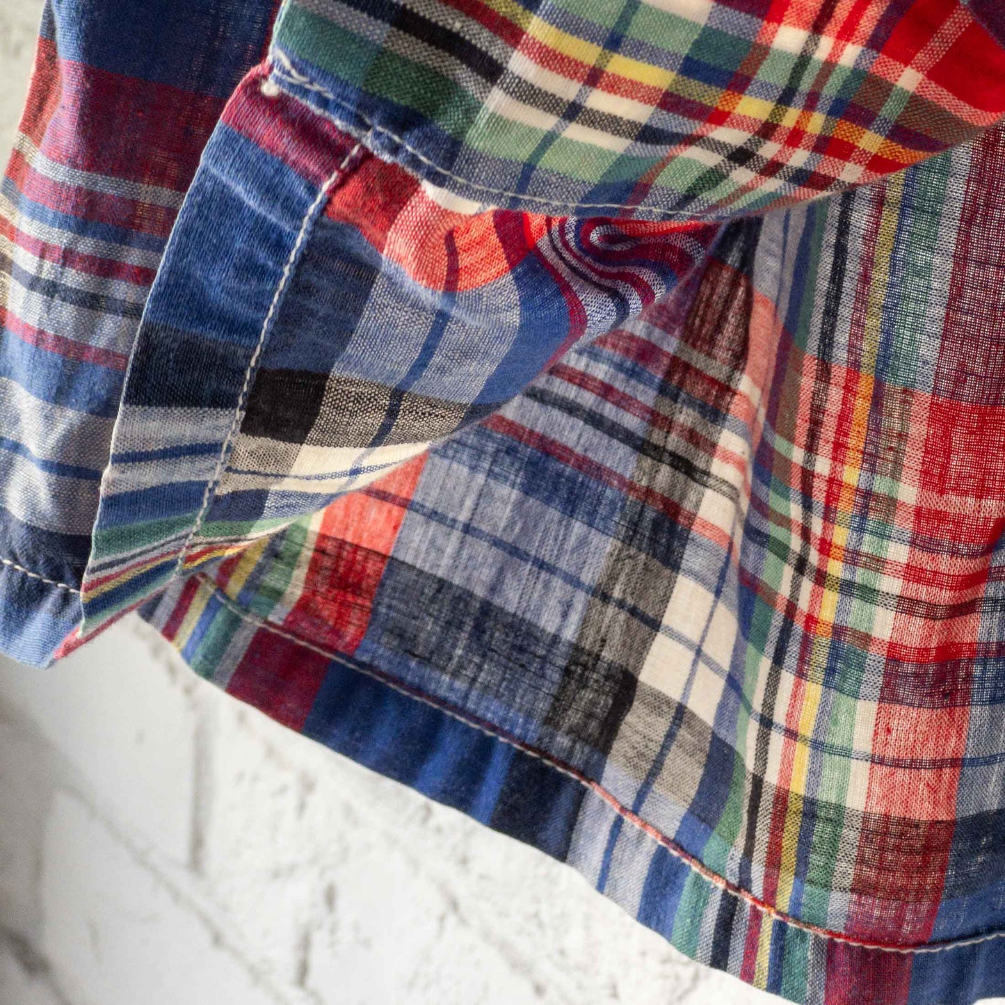 BRENTWOOD MADRAS CHECK SHORT SLEEVE SHIRTS 50'S VINTAGE