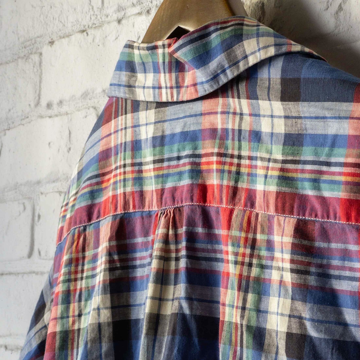 BRENTWOOD MADRAS CHECK SHORT SLEEVE SHIRTS 50'S VINTAGE
