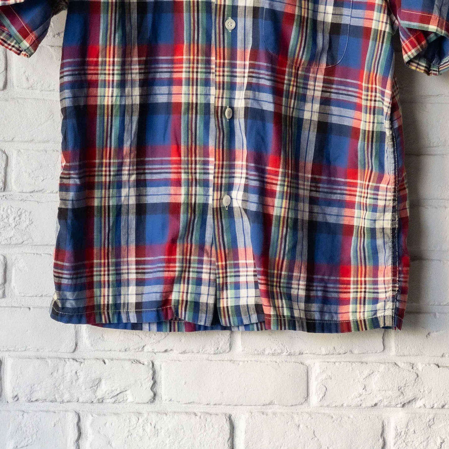BRENTWOOD MADRAS CHECK SHORT SLEEVE SHIRTS 50'S VINTAGE