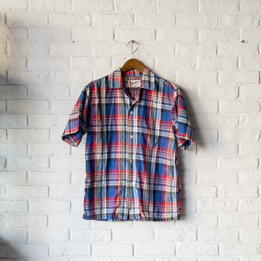 BRENTWOOD MADRAS CHECK SHORT SLEEVE SHIRTS 50'S VINTAGE