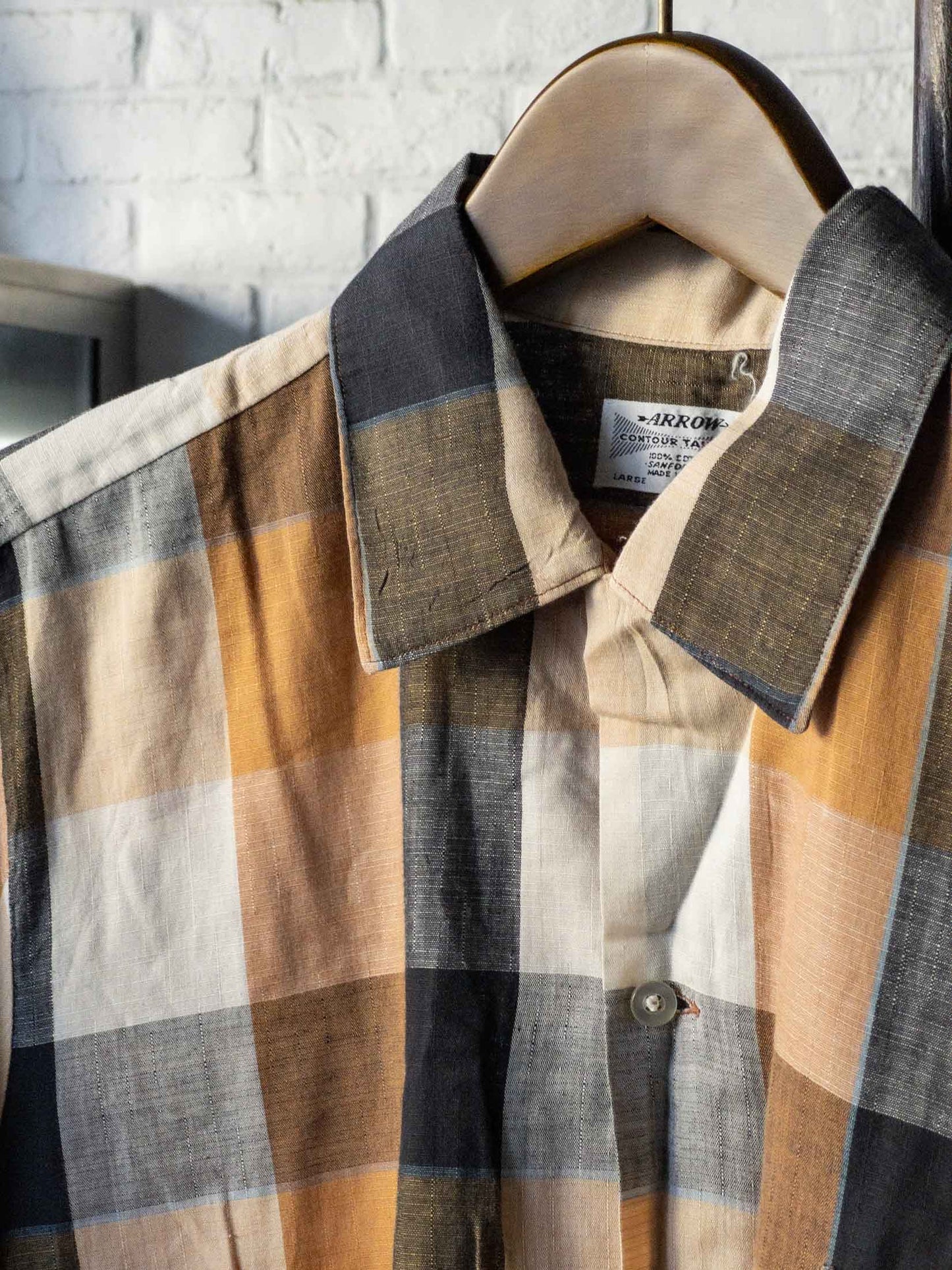 ARROW MADRAS CHECK SHORT SLEEVE SHIRTS 60'S VINTAGE