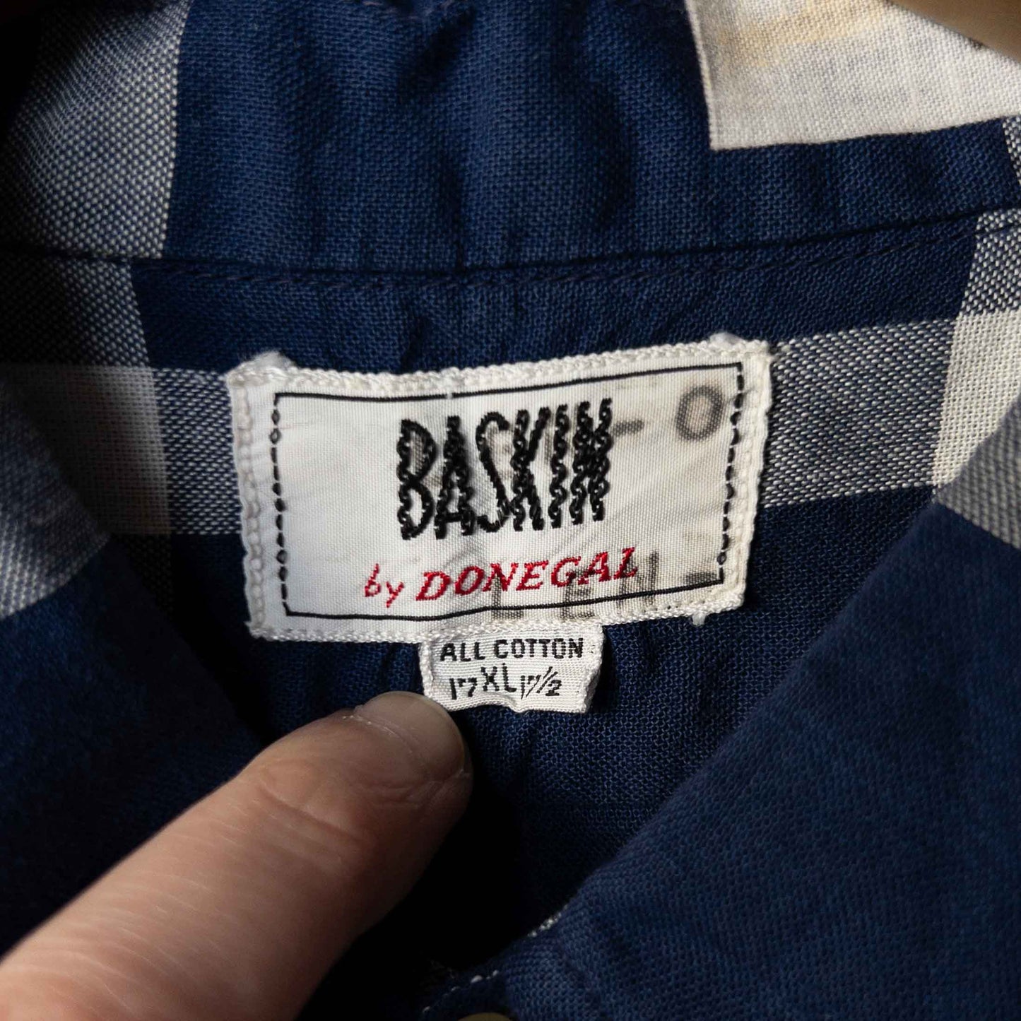 BASKIN COTTON CHECK SHORT SLEEVE SHIRTS 60'S VINTAGE