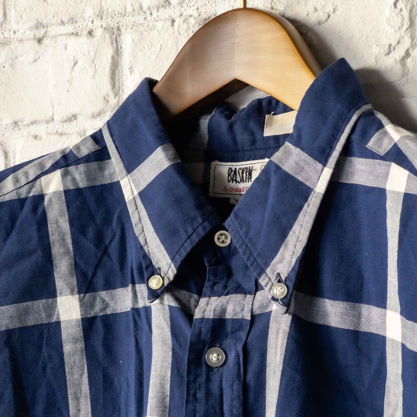 BASKIN COTTON CHECK SHORT SLEEVE SHIRTS 60'S VINTAGE