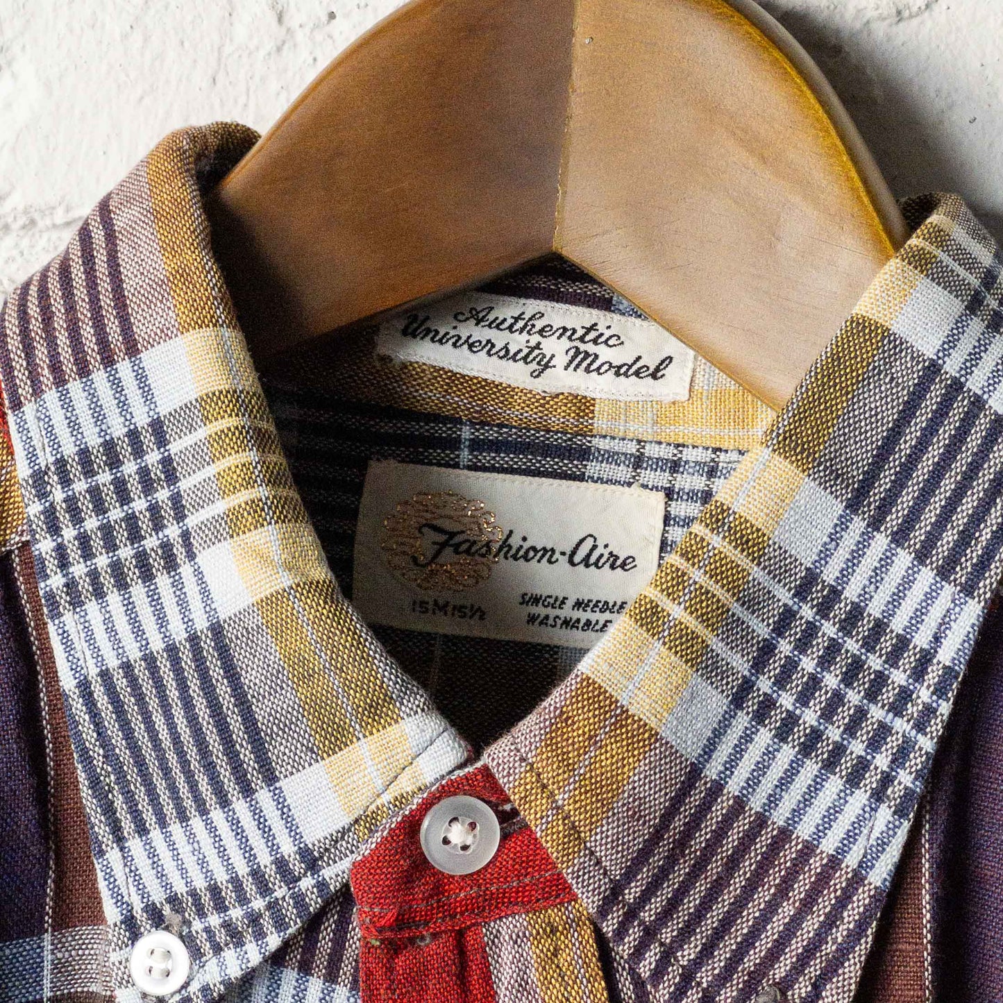 FASHION AIRE MADRAS CHECK SHORT SLEEVE SHIRTS 60'S VINTAGE