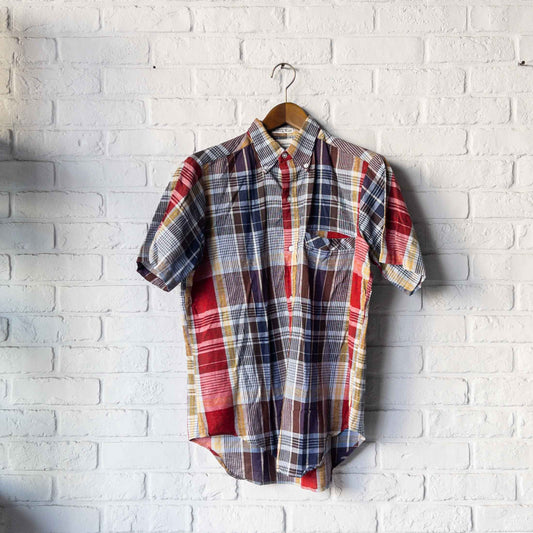 FASHION AIRE MADRAS CHECK SHORT SLEEVE SHIRTS 60'S VINTAGE