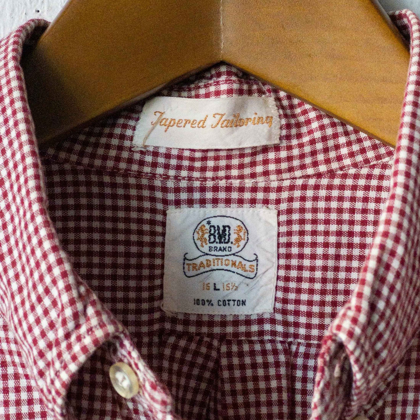 B.V.D GINGHAM CHECK SHORT SLEEVE SHIRTS 60'S VINTAGE