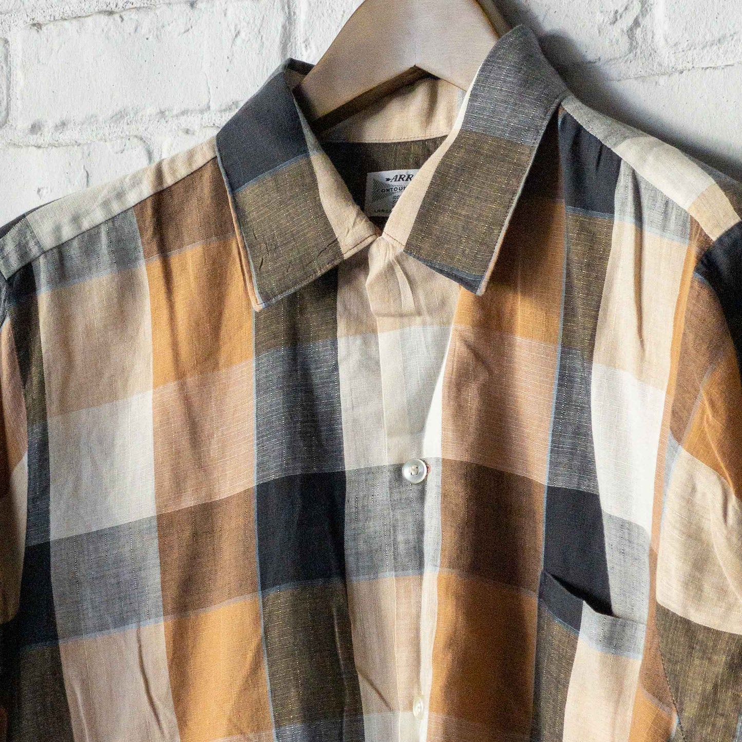 ARROW MADRAS CHECK SHORT SLEEVE SHIRTS 60'S VINTAGE