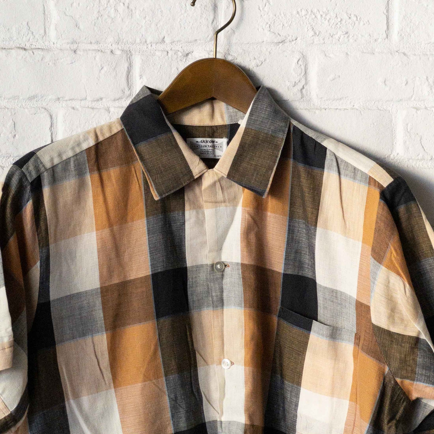 ARROW MADRAS CHECK SHORT SLEEVE SHIRTS 60'S VINTAGE