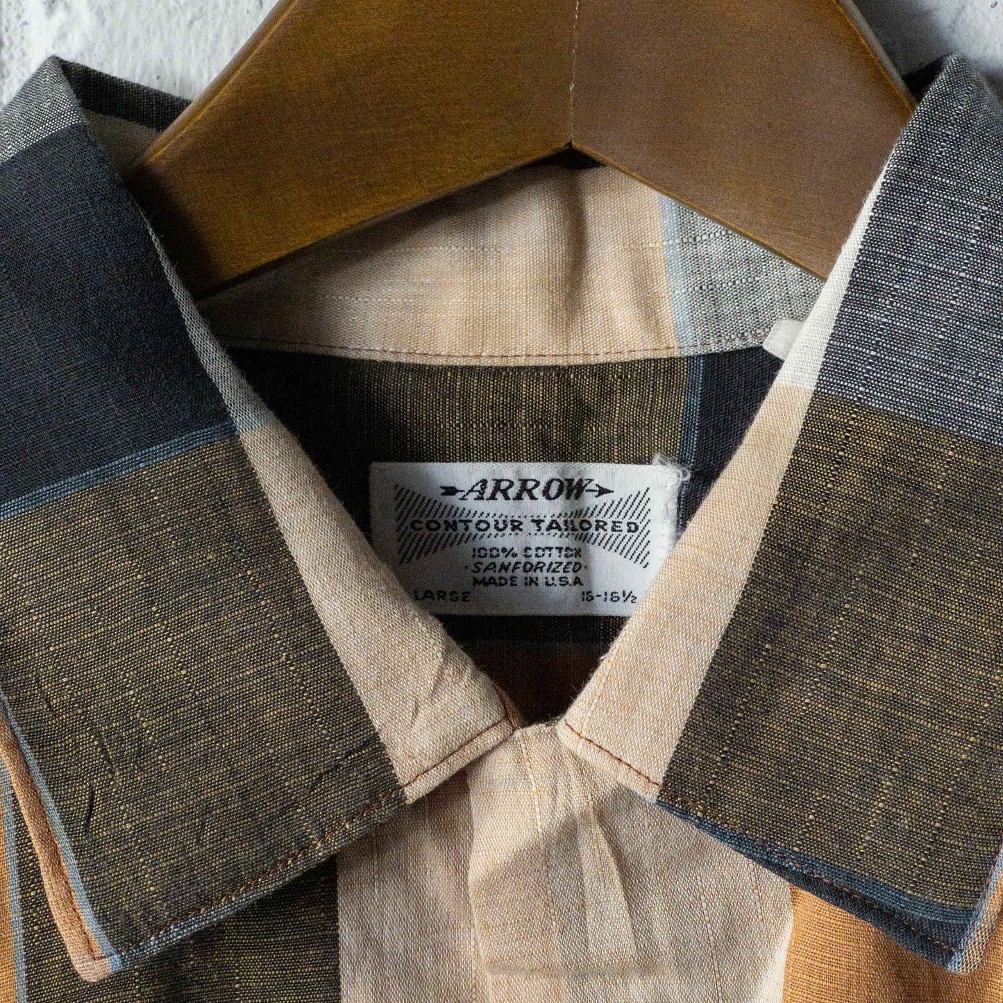 ARROW MADRAS CHECK SHORT SLEEVE SHIRTS 60'S VINTAGE