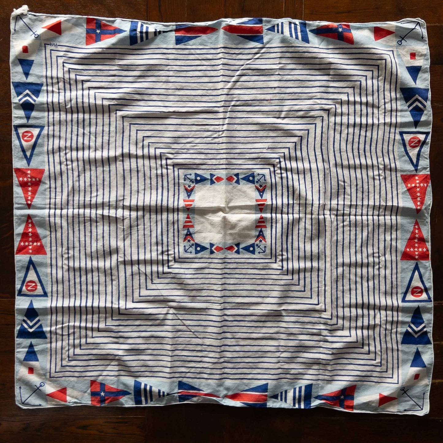 GERMANY MARITIME SIGNAL FLAGS BIG BANDANA 1960's VINTAGE