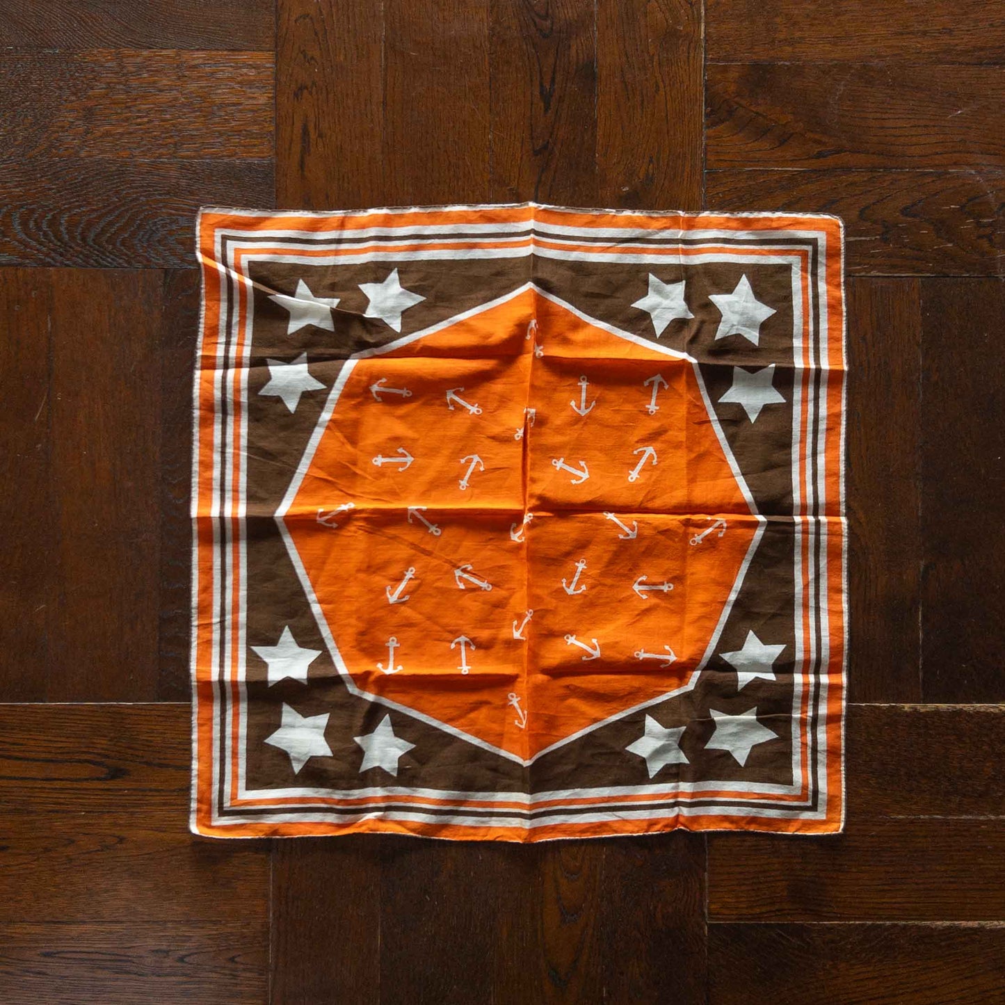 EUROP VINTAGE STAR BROWN BANDANA 1960's VINTAGE