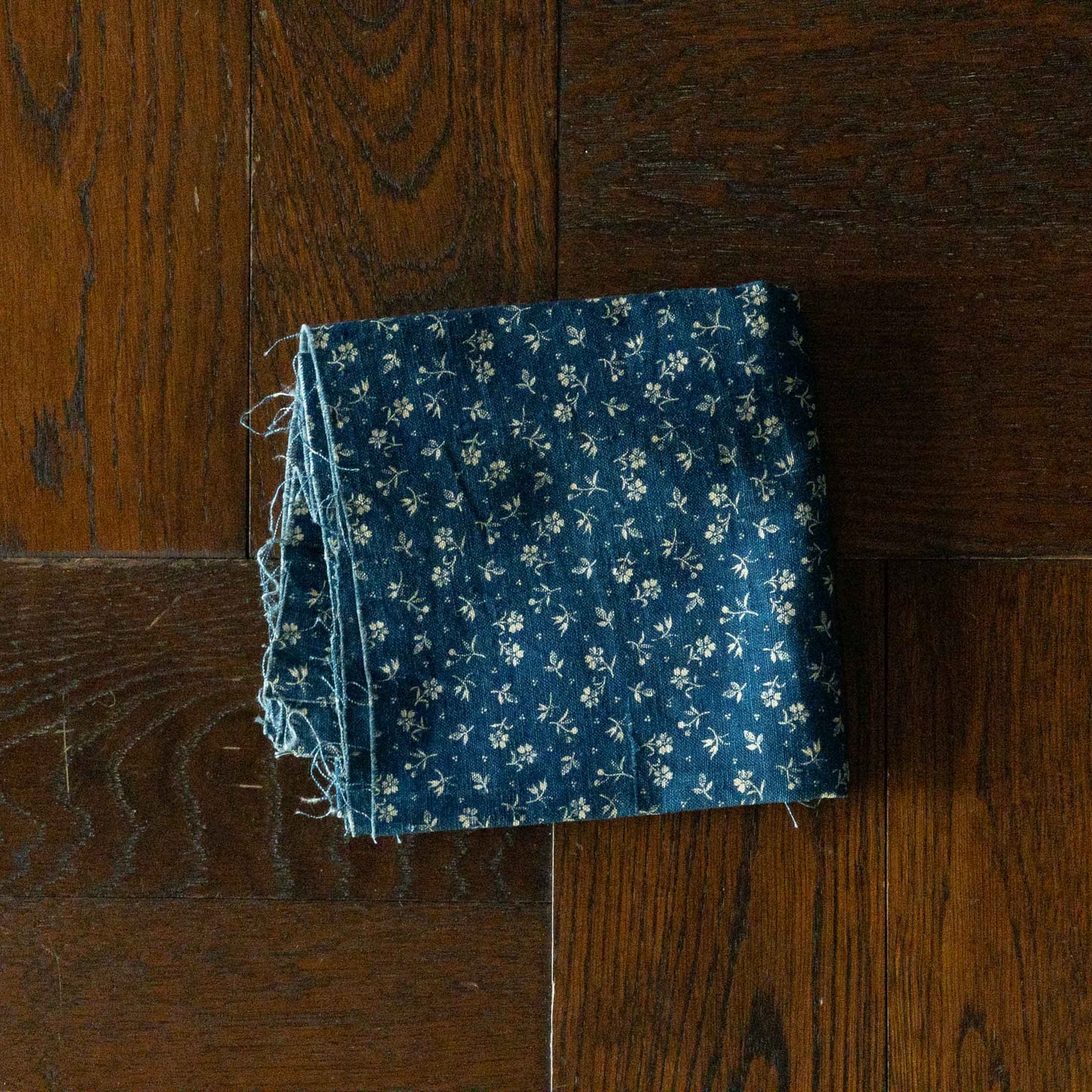 USA INDIGO CALICO BANDANA 1900'S VINTAGE