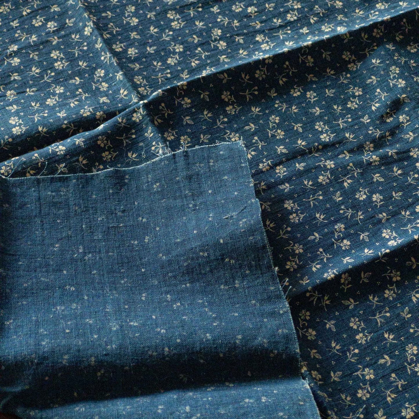 USA INDIGO CALICO BANDANA 1900'S VINTAGE