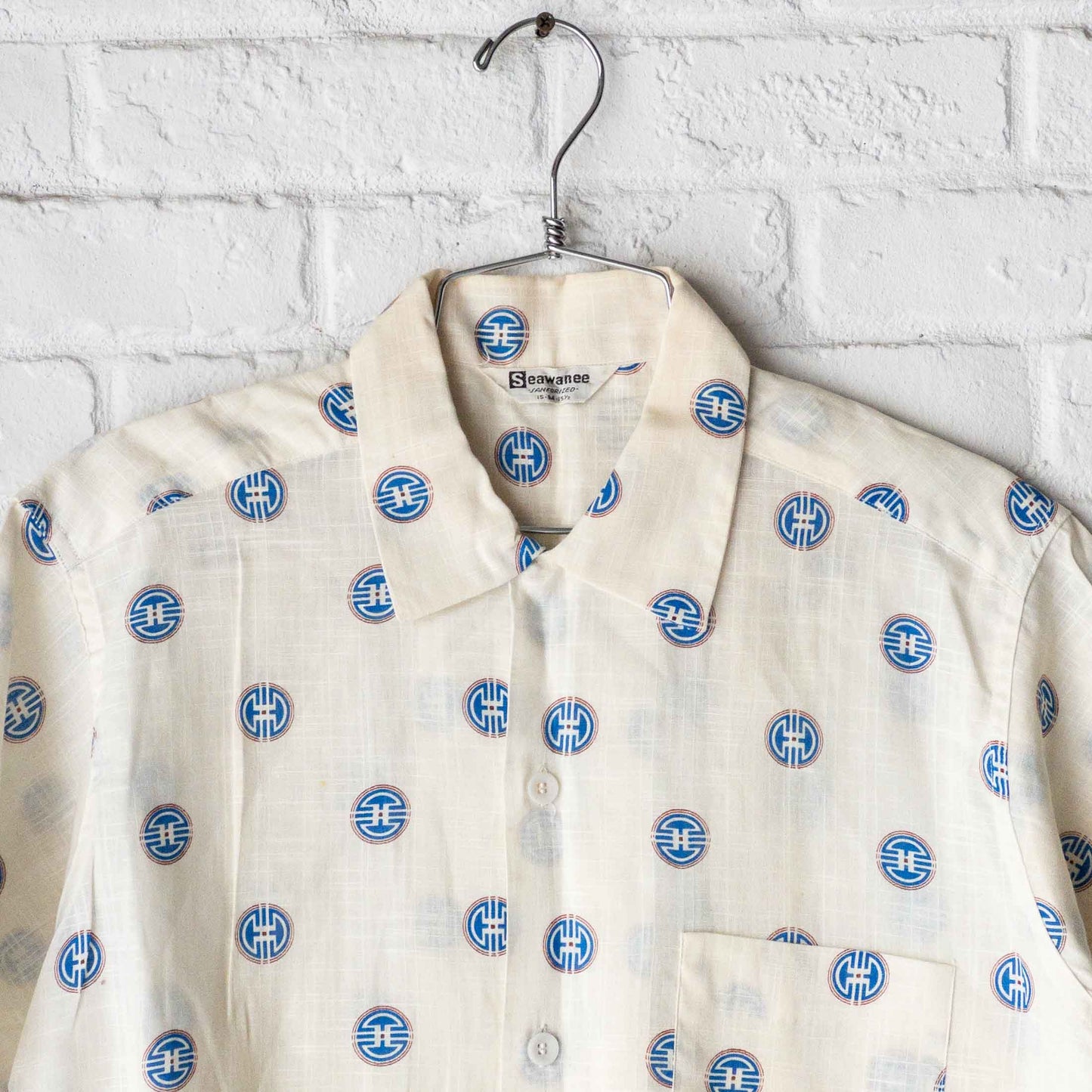 SEAWANEE SHORT SLEEVE LOGO PRINT SHIRTS 50'S DEAD STOCK