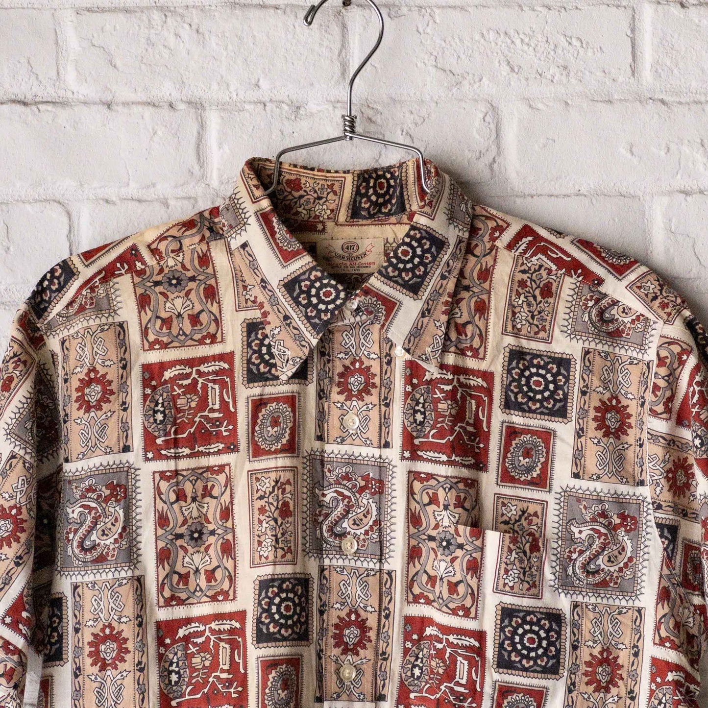 VAN HEUSEN SHORT SLEEVE BOTANICAL DESIGN SHIRTS 50'S VINTAGE