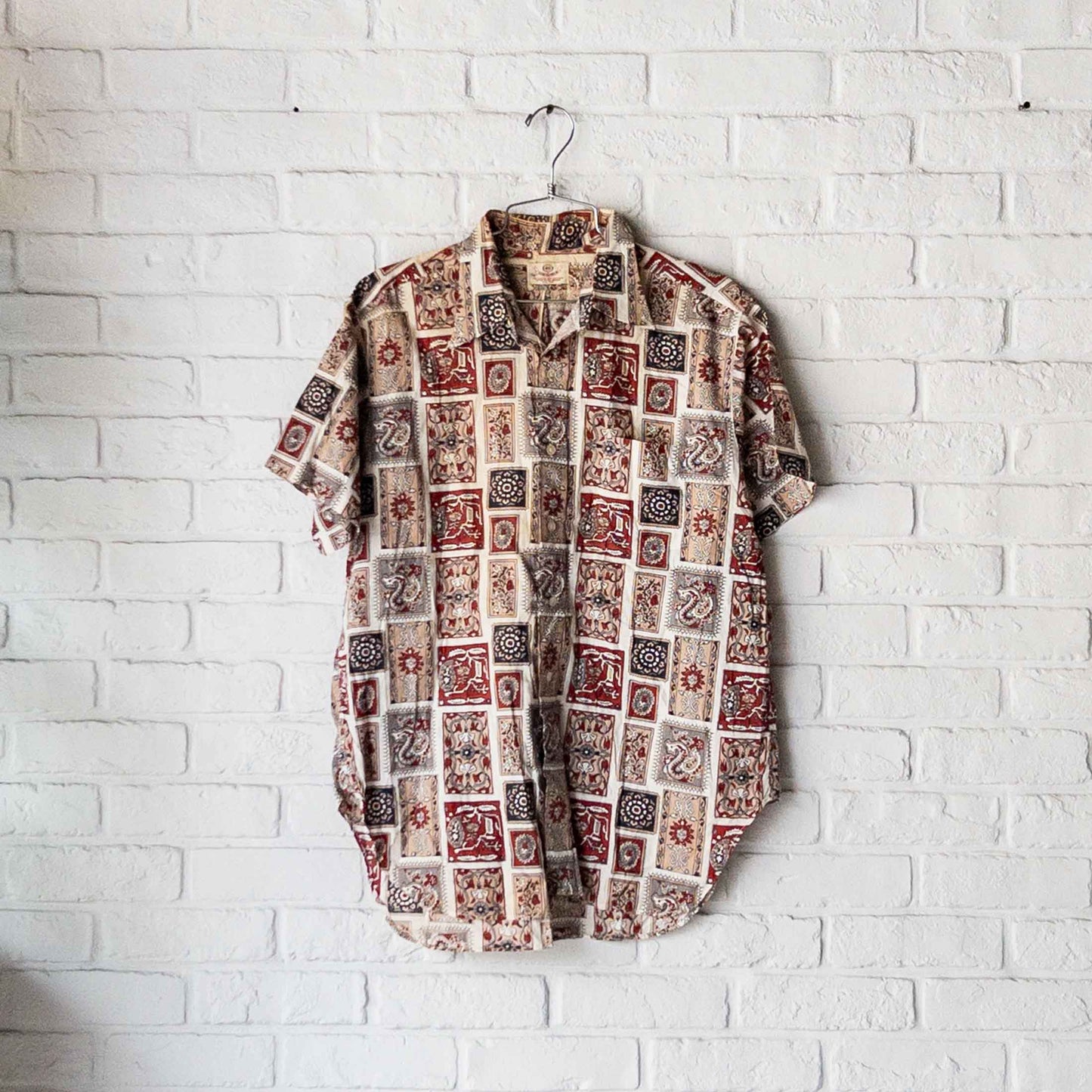 VAN HEUSEN SHORT SLEEVE BOTANICAL DESIGN SHIRTS 50'S VINTAGE