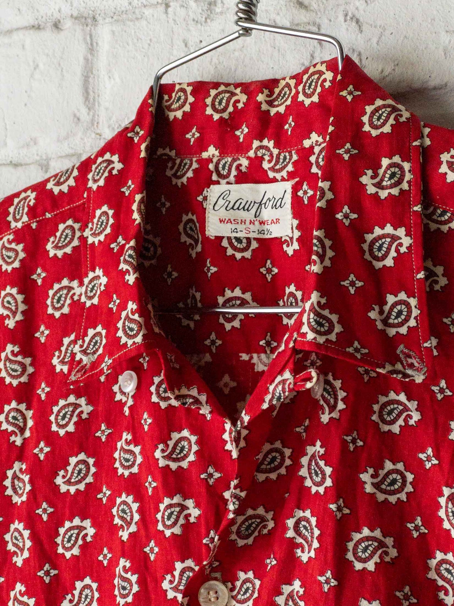 CRAWFORD SHORT SLEEVE PAISLEY SHIRTS 50'S VINTAGE