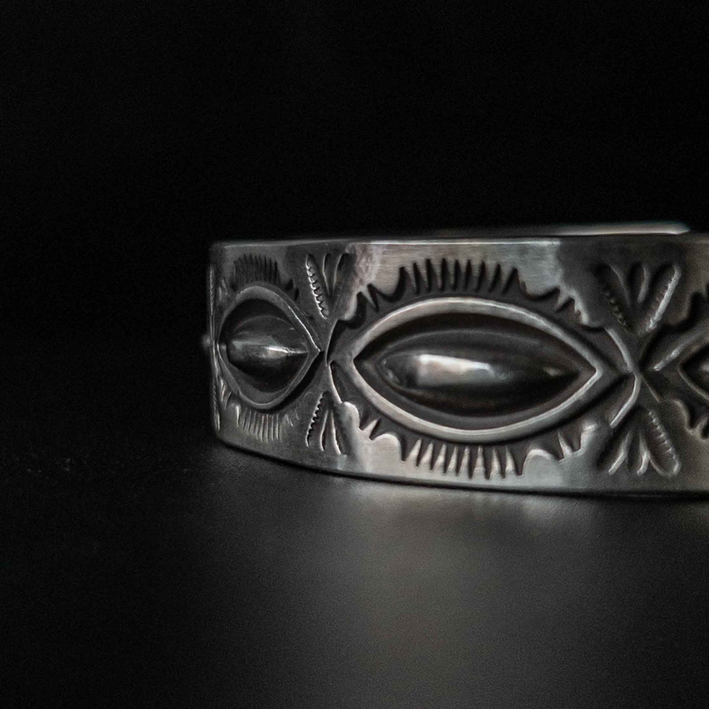 NAVAJO SILVER BANGLE by CALVIN MARTINEZ