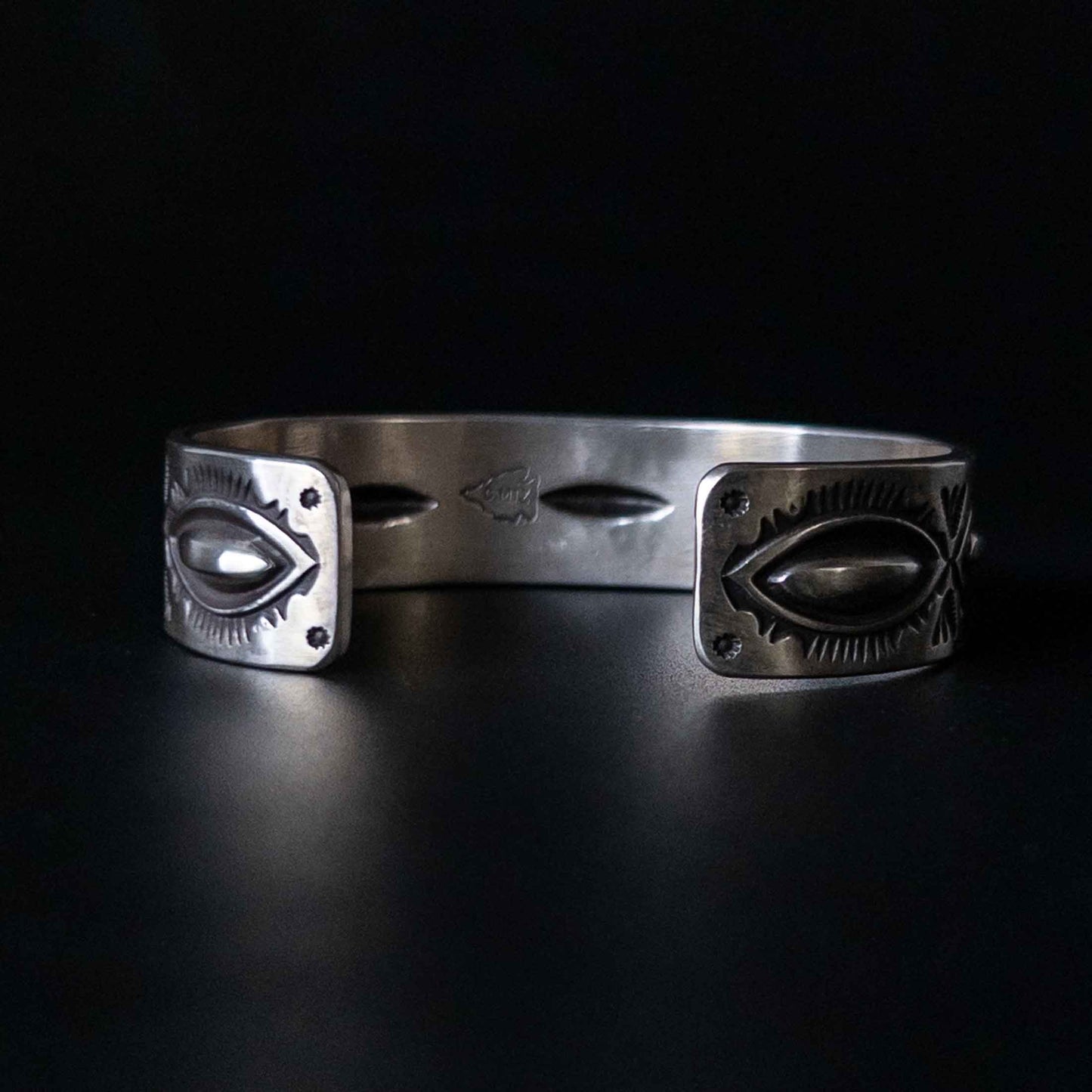 NAVAJO SILVER BANGLE by CALVIN MARTINEZ