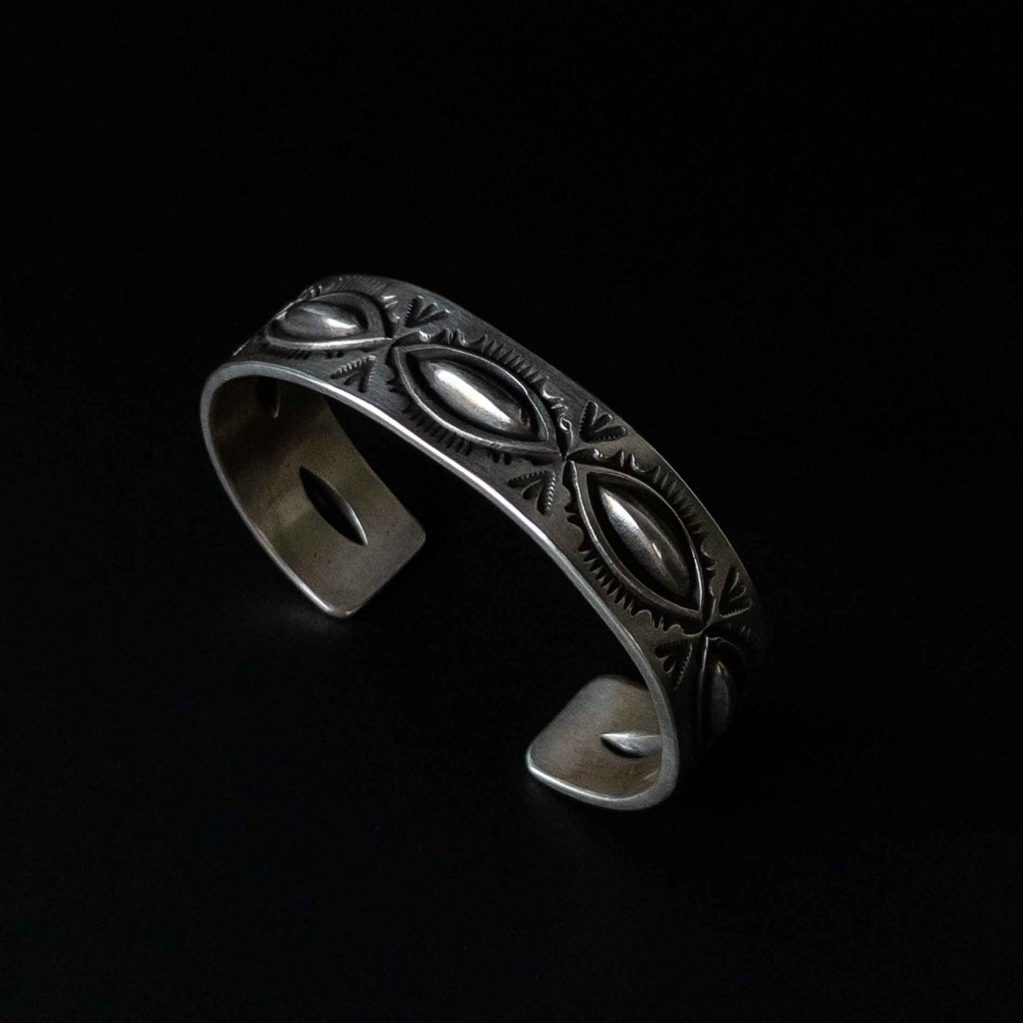 NAVAJO SILVER BANGLE by CALVIN MARTINEZ
