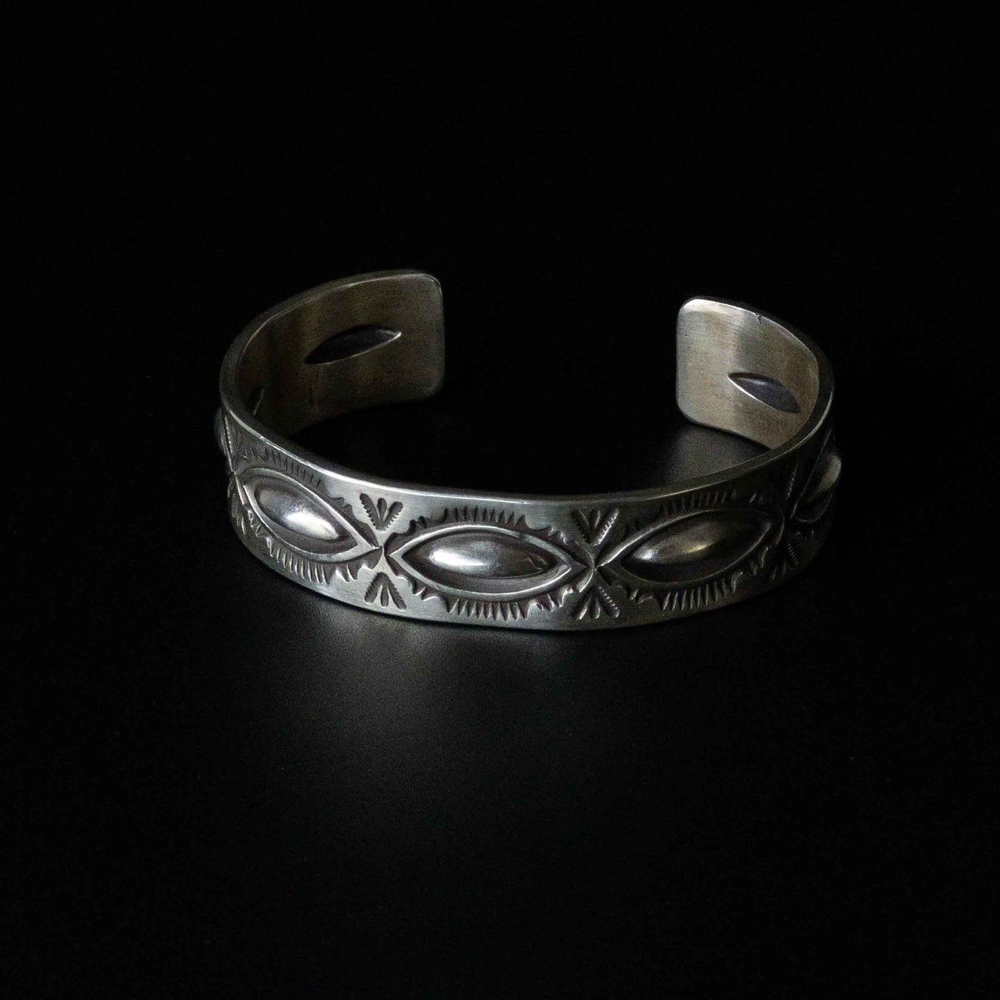 NAVAJO SILVER BANGLE by CALVIN MARTINEZ