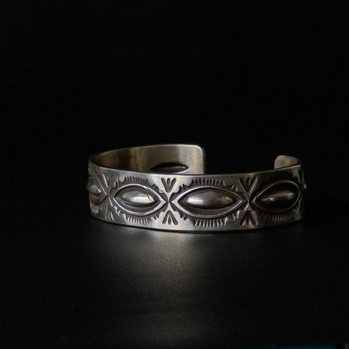 NAVAJO SILVER BANGLE by CALVIN MARTINEZ