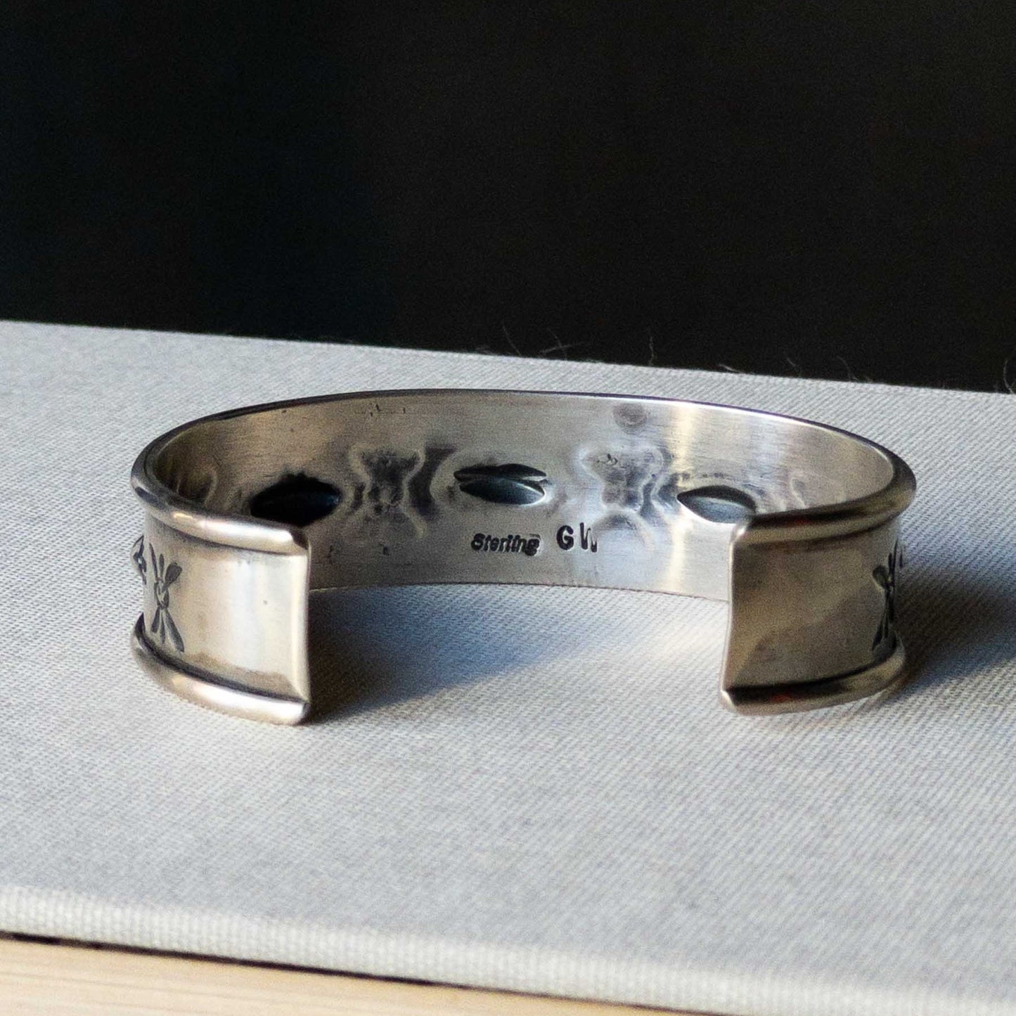 NAVAJO SILVER BANGLE by GILBERT WILSON JR