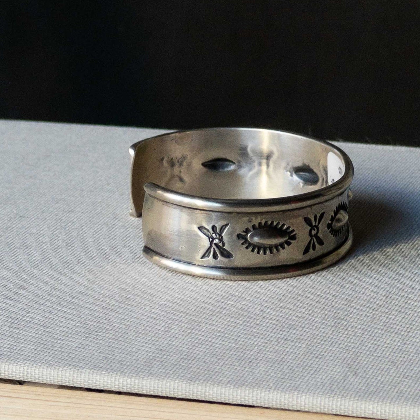 NAVAJO SILVER BANGLE by GILBERT WILSON JR