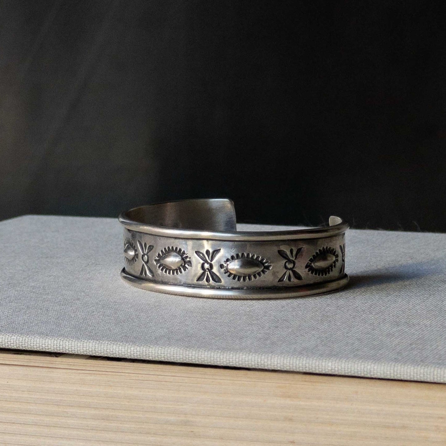 NAVAJO SILVER BANGLE by GILBERT WILSON JR