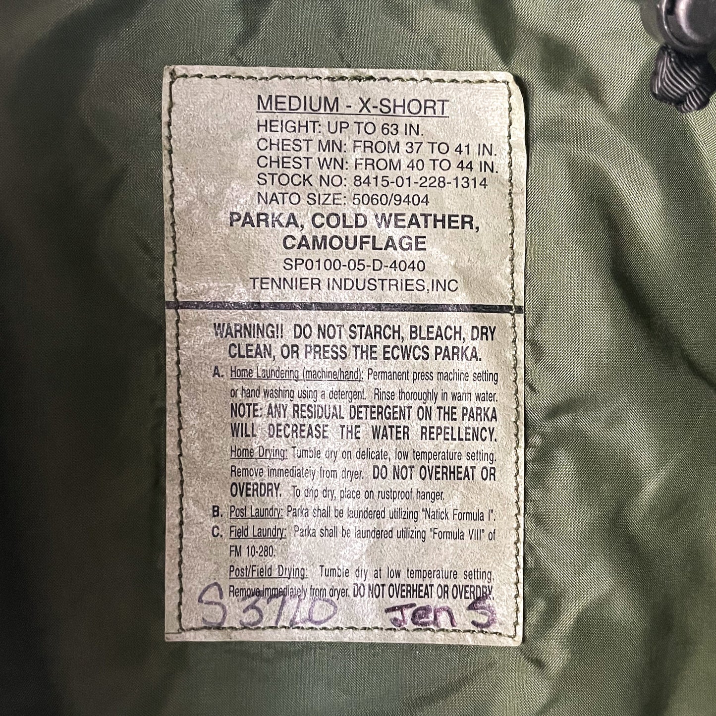 US ARMY ECWCS GORE-TEX WOODLAND CAMO PARKA 05'S VINTAGE MEDIUM-XSHORT
