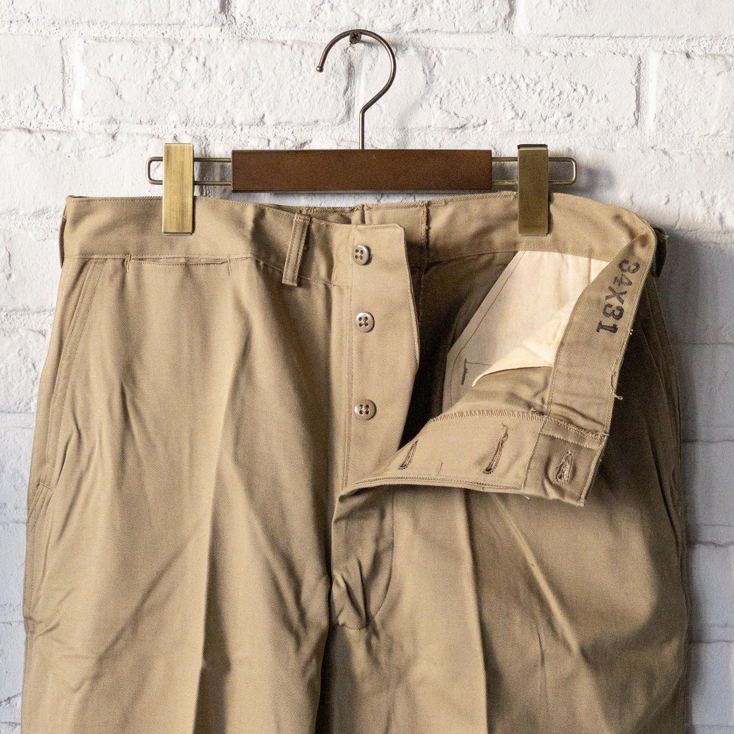 US ARMY M51 LIGHT WEIGHT CHINO TROUSERS PANTS 52'S DEAD STOCK var.1