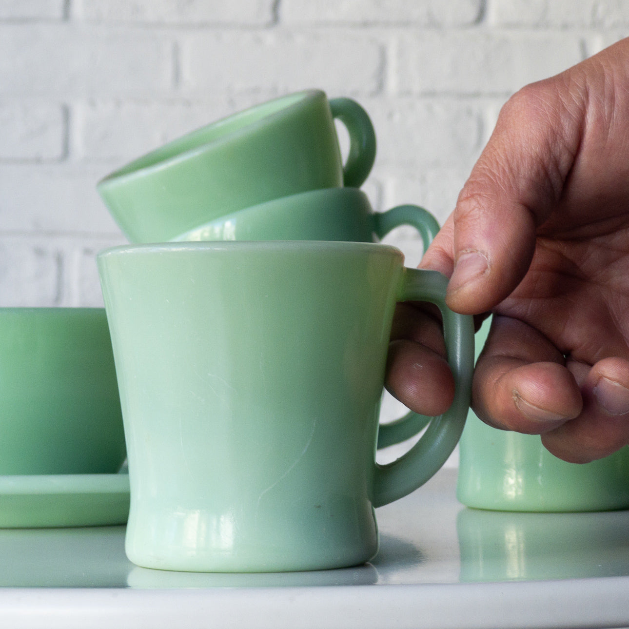 FIRE KING D HANDLE MUG JADE-ITE 1956-61'S VINTAGE