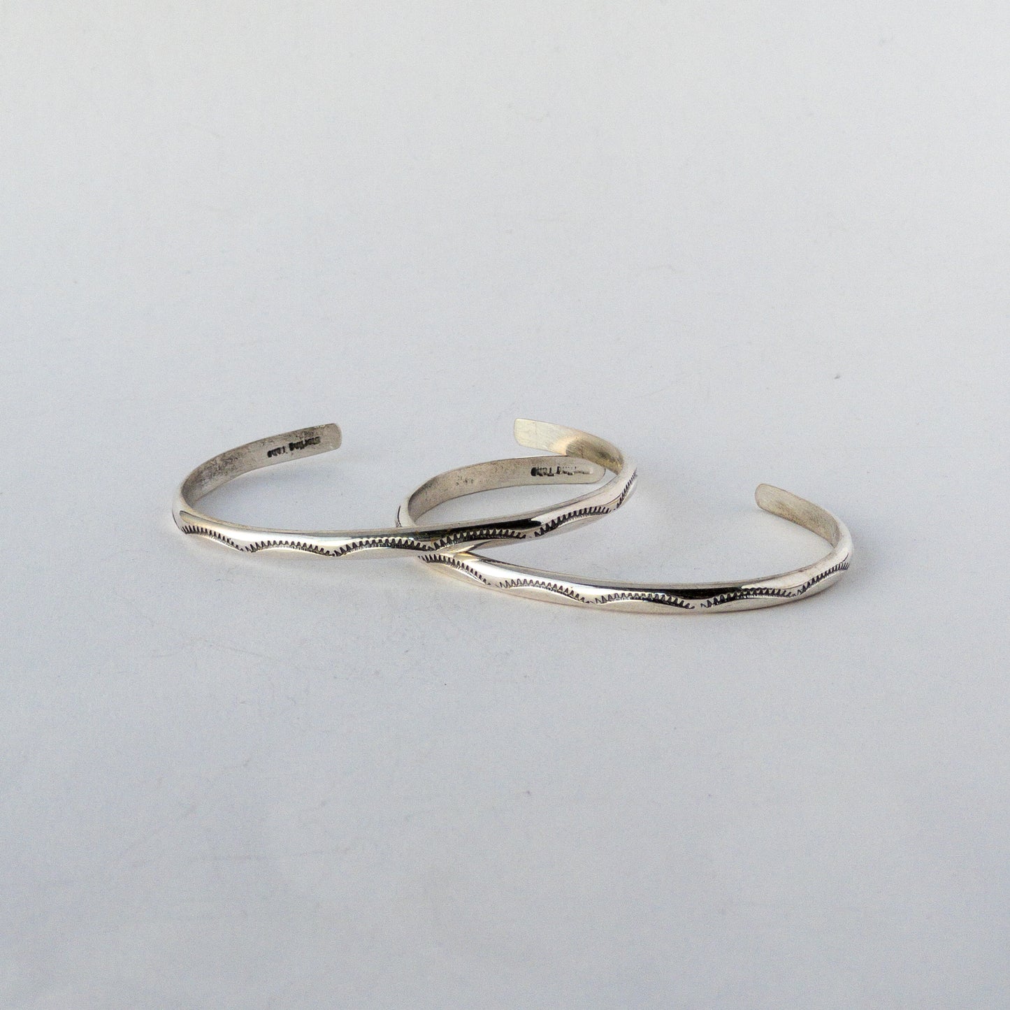 NAVAJO SILVER SUN RAYS BRACELET 5mm by ELAINE TAHE