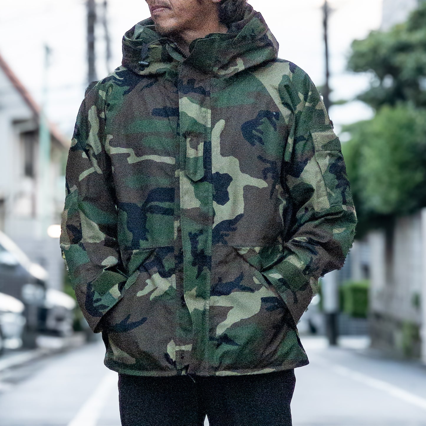 US ARMY ECWCS GORE-TEX WOODLAND CAMO PARKA 98'S VINTAGE SMALL-REGULAR