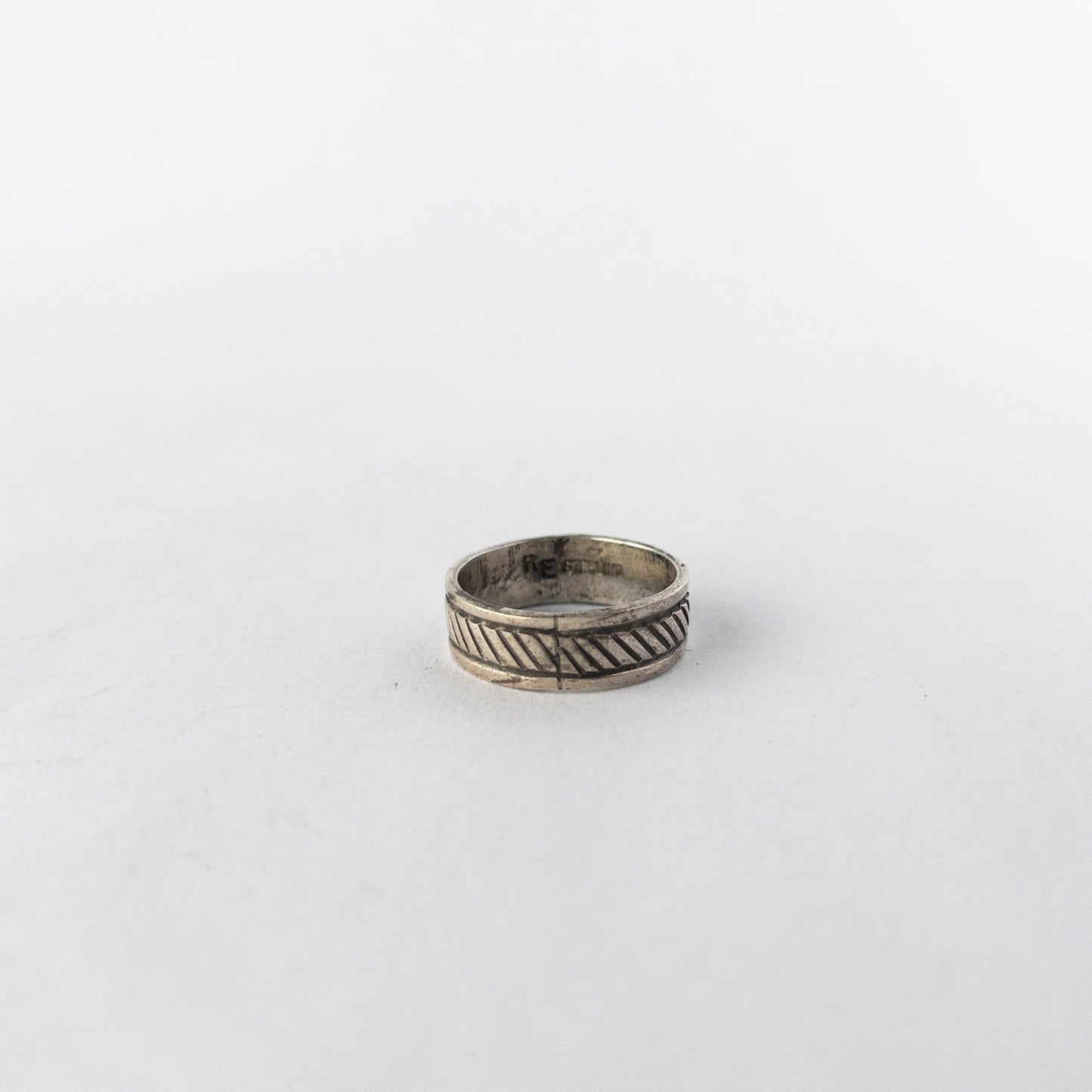 NAVAJO SILVER RING(#18.5)6mm by RICK ENRIQUEZ var.1