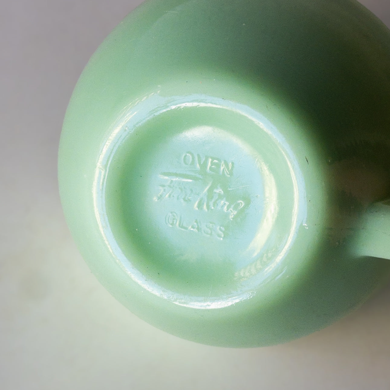 FIRE KING EXTRA HEAVY WEIGHT CUP&SAUCER JADE-ITE 1940'S-50'S VINTAGE