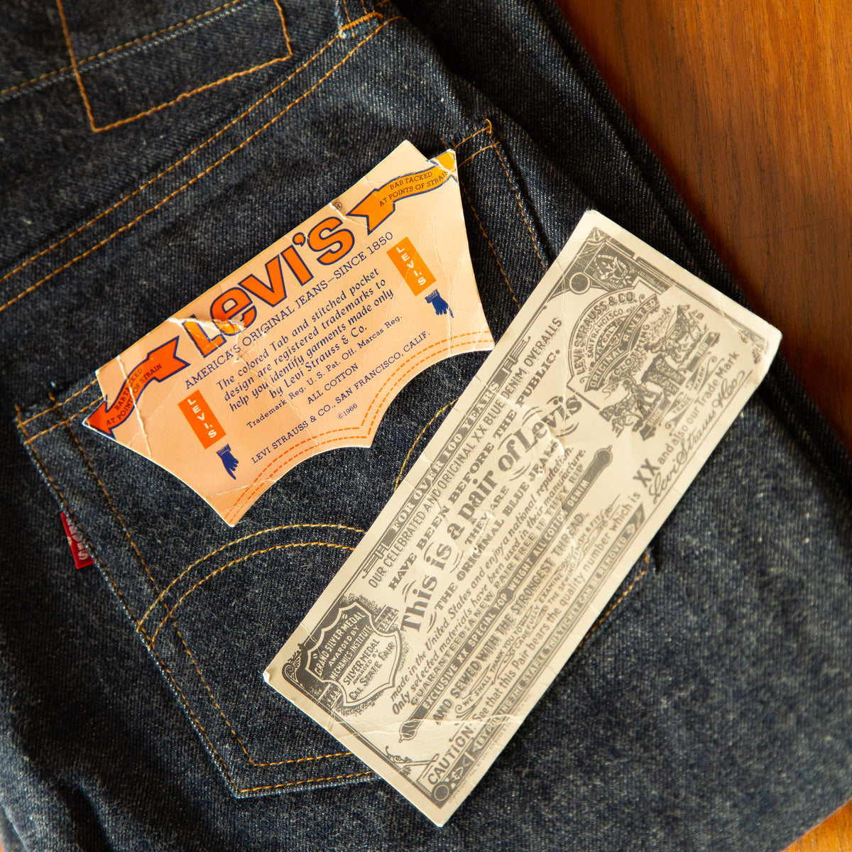 LEVI'S 501 BIGE JEANS 1960'S DEADSTOCK W32L32