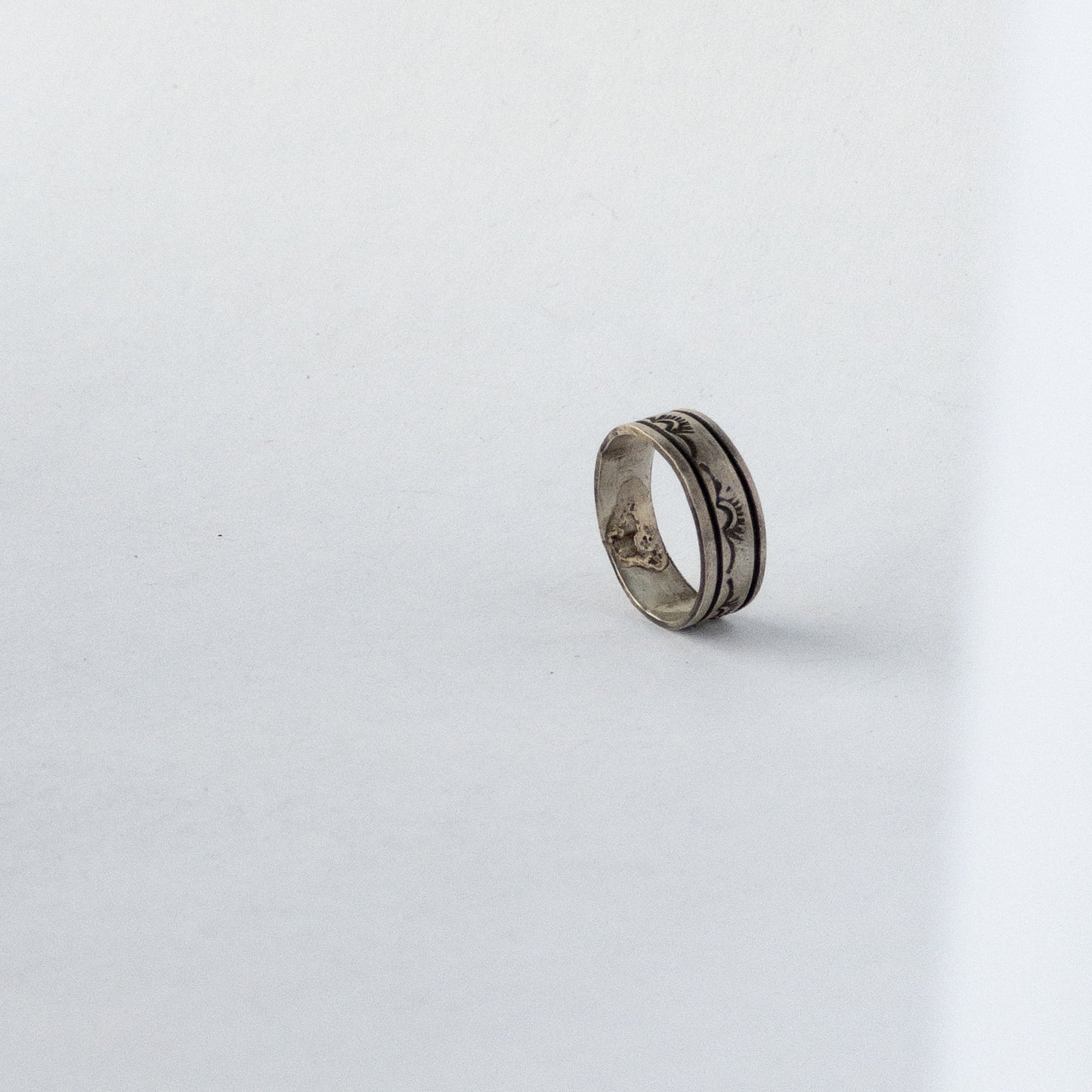 NAVAJO SILVER RING(#18)6mm by RICK ENRIQUEZ var.3