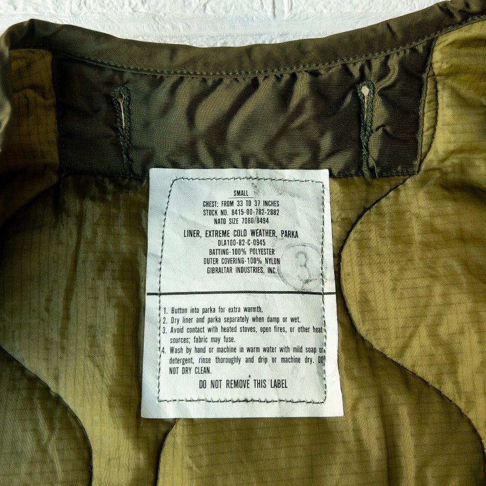 US ARMY M-65 FISH TAIL LINER '70~'85 DEAD STOCK