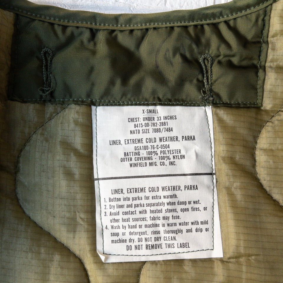 US ARMY M-65 FISH TAIL LINER '70~'85 DEAD STOCK