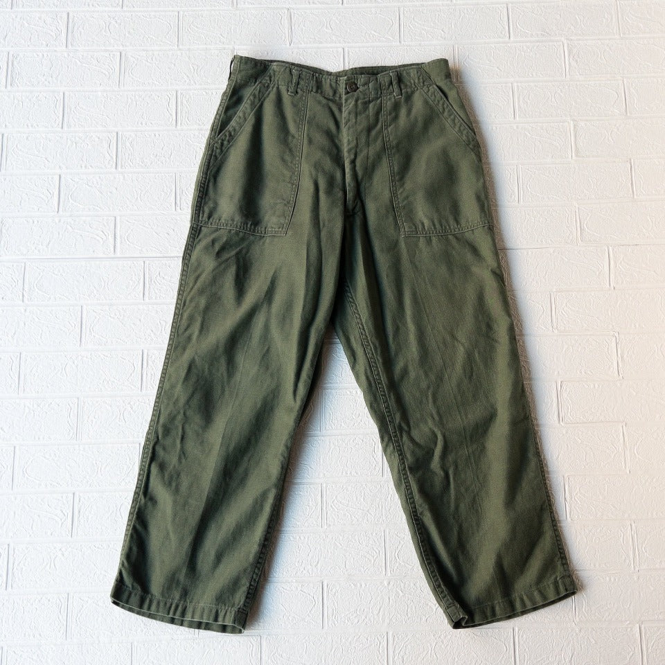 U.S. ARMY COTTON SATEEN BAKER PANTS 1960'S VINTAGE(OG107)