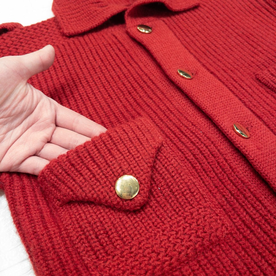 BRITISH WOMEN’S KNIT 1950'S VINTAGE(RED)